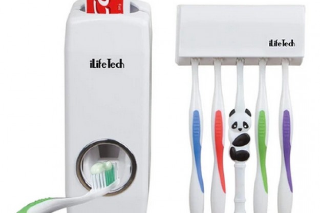 Photo de distributeur-automatique-de-dentifrice-porte-brosse-bluelife-96